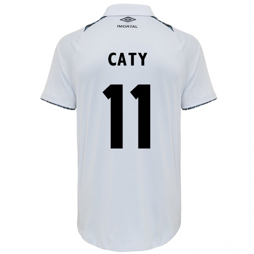 Kids Football Caty #11 White Blue Away Jersey 2024/25 T-Shirt Za