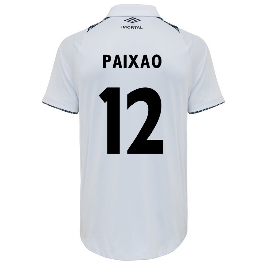 Kids Football Iasmin Paixão #12 White Blue Away Jersey 2024/25 T-Shirt Za