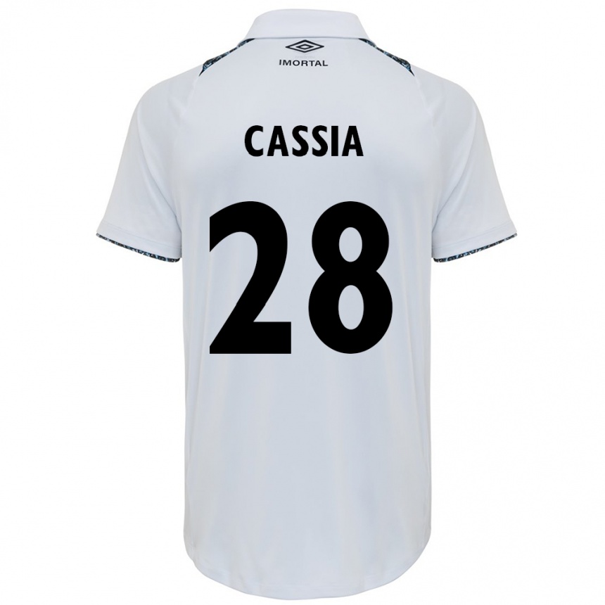 Kids Football Cássia #28 White Blue Away Jersey 2024/25 T-Shirt Za