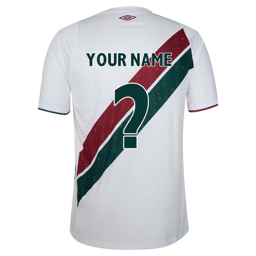 Kids Football Your Name #0 White Green Maroon Away Jersey 2024/25 T-Shirt Za