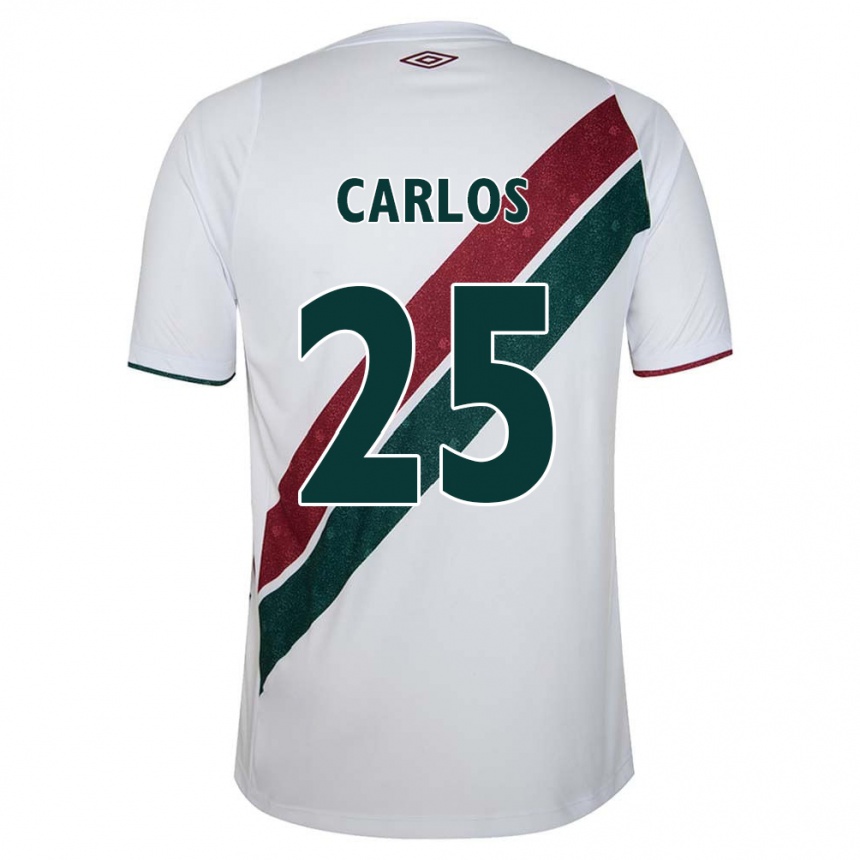 Kids Football Antônio Carlos #25 White Green Maroon Away Jersey 2024/25 T-Shirt Za