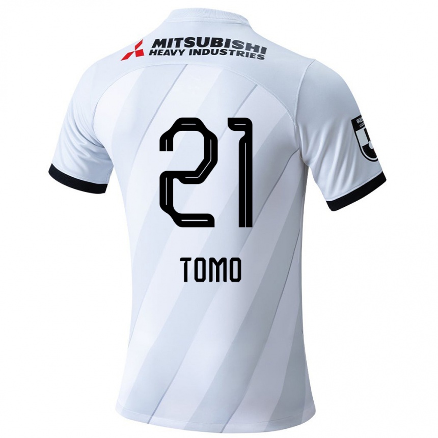 Kids Football Tomoaki Okubo #21 White Grey Away Jersey 2024/25 T-Shirt Za