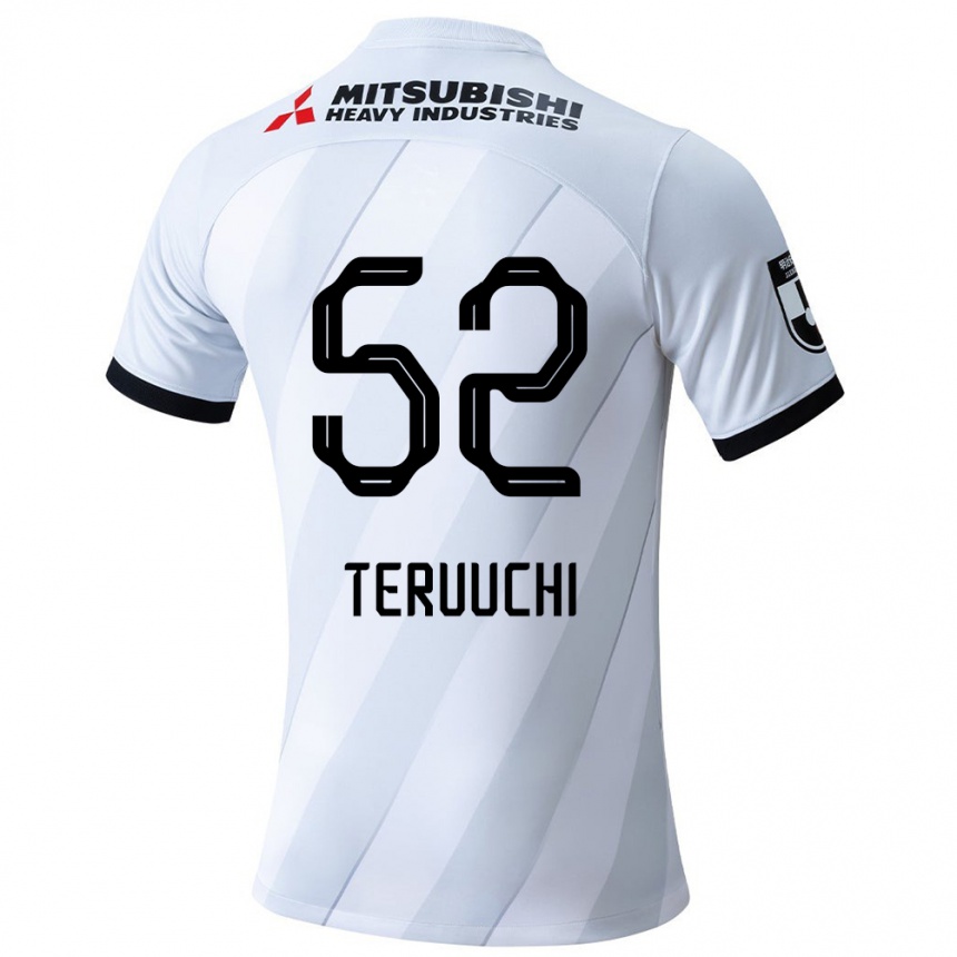 Kids Football Toshikazu Teruuchi #52 White Grey Away Jersey 2024/25 T-Shirt Za