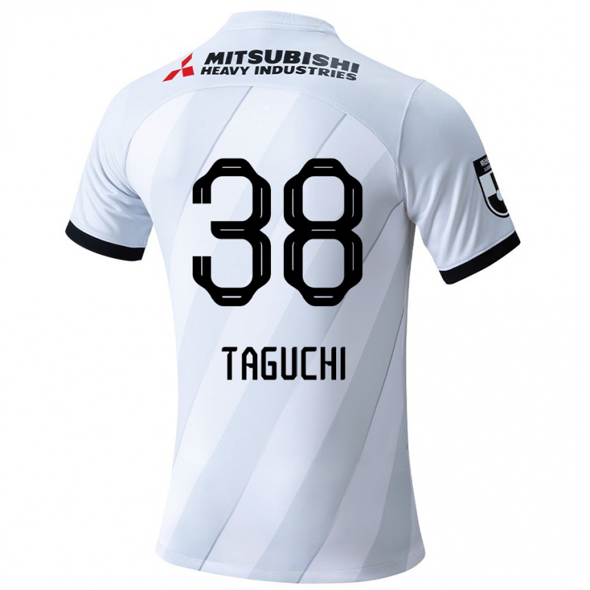 Kids Football Keita Taguchi #38 White Grey Away Jersey 2024/25 T-Shirt Za