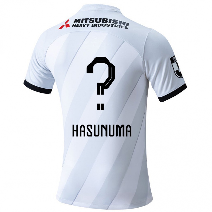 Kids Football Shunsuke Hasunuma #0 White Grey Away Jersey 2024/25 T-Shirt Za