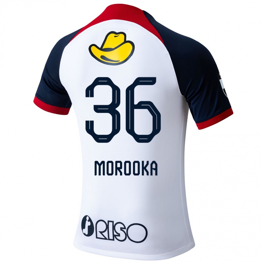 Kids Football Shu Morooka #36 White Blue Red Away Jersey 2024/25 T-Shirt Za