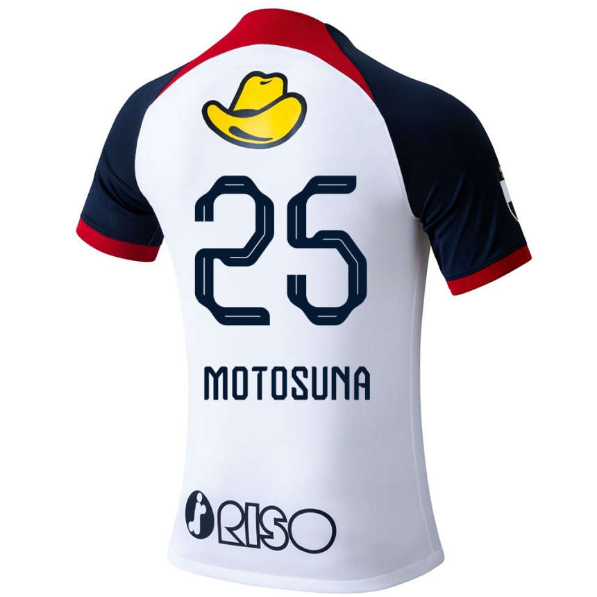 Kids Football Anthony Motosuna #25 White Blue Red Away Jersey 2024/25 T-Shirt Za