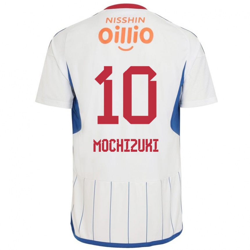 Kids Football Kohei Mochizuki #10 White Blue Red Away Jersey 2024/25 T-Shirt Za