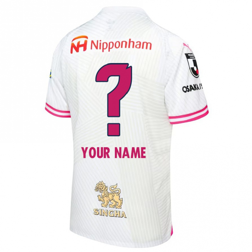 Kids Football Your Name #0 White Pink Away Jersey 2024/25 T-Shirt Za