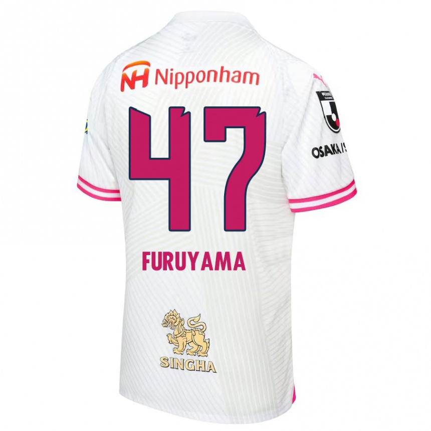 Kids Football Kengo Furuyama #47 White Pink Away Jersey 2024/25 T-Shirt Za