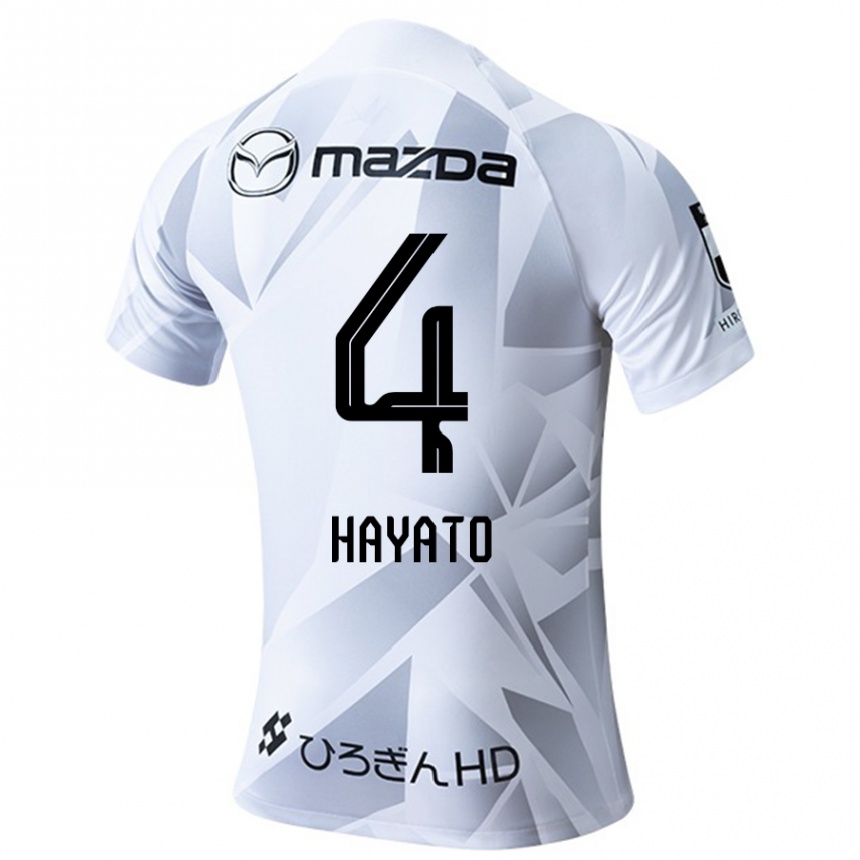 Kids Football Hayato Araki #4 White Grey Black Away Jersey 2024/25 T-Shirt Za