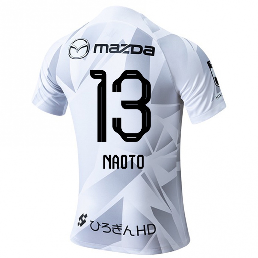 Kids Football Naoto Arai #13 White Grey Black Away Jersey 2024/25 T-Shirt Za