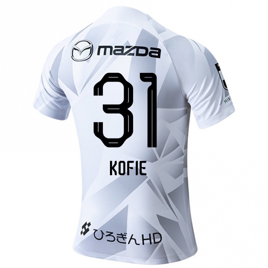 Kids Football Shota Kofie #31 White Grey Black Away Jersey 2024/25 T-Shirt Za