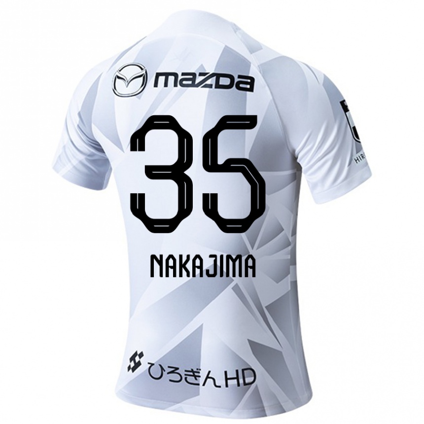 Kids Football Yotaro Nakajima #35 White Grey Black Away Jersey 2024/25 T-Shirt Za