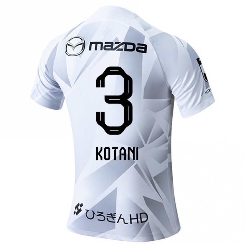 Kids Football Fuga Kotani #3 White Grey Black Away Jersey 2024/25 T-Shirt Za