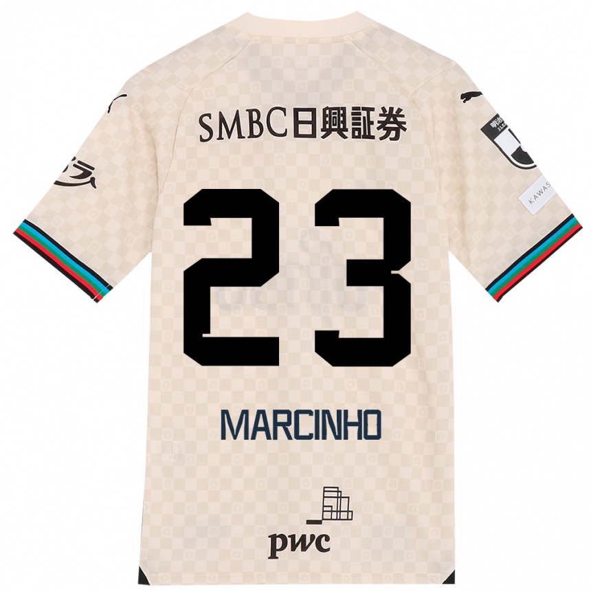 Kids Football Marcinho #23 White Gray Away Jersey 2024/25 T-Shirt Za