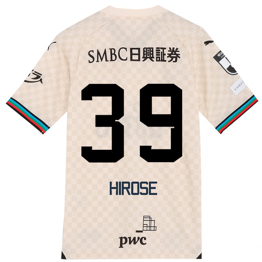 Kids Football Neo Hirose #39 White Gray Away Jersey 2024/25 T-Shirt Za