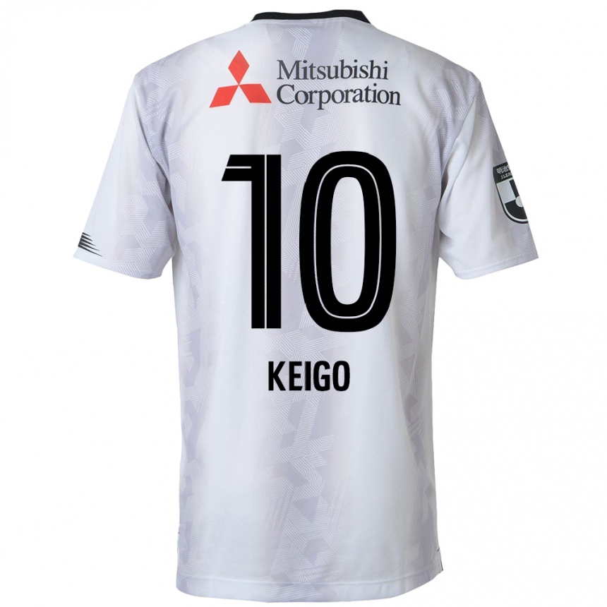 Kids Football Keigo Higashi #10 White Black Away Jersey 2024/25 T-Shirt Za