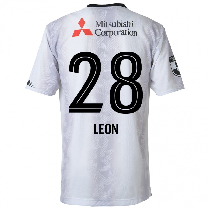 Kids Football Leon Nozawa #28 White Black Away Jersey 2024/25 T-Shirt Za