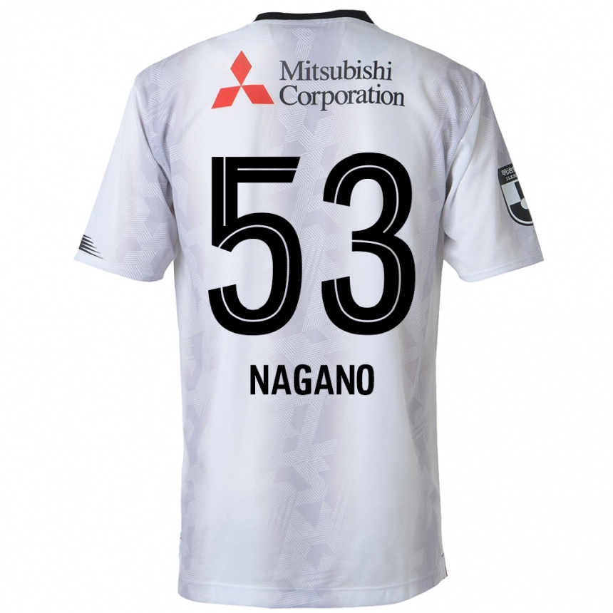 Kids Football Shuto Nagano #53 White Black Away Jersey 2024/25 T-Shirt Za