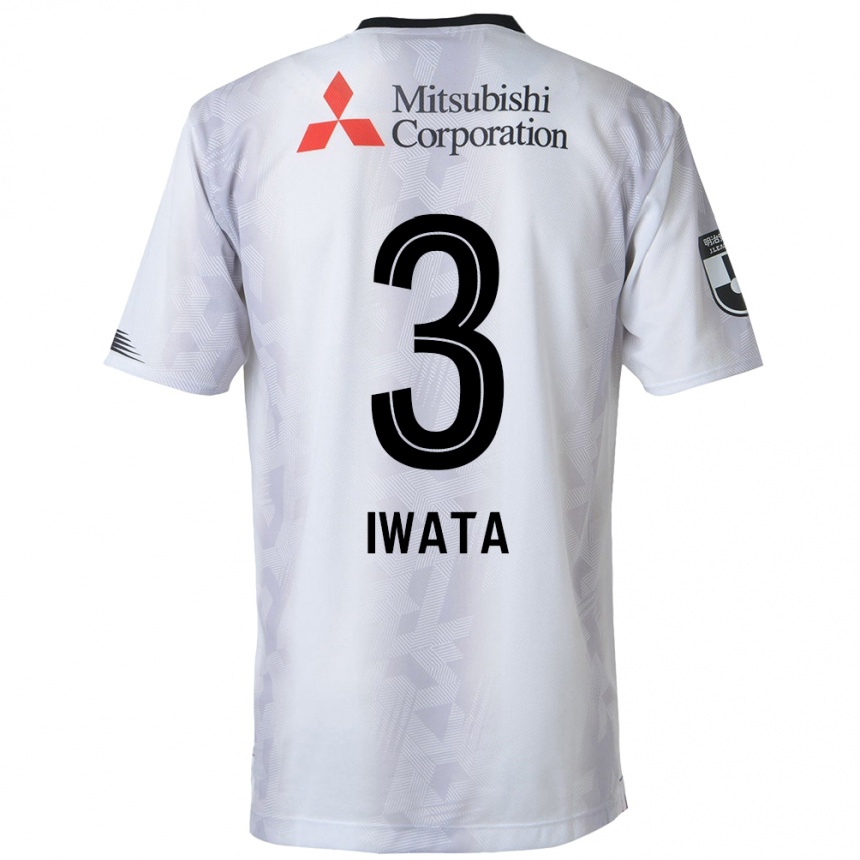 Kids Football Yuki Iwata #3 White Black Away Jersey 2024/25 T-Shirt Za