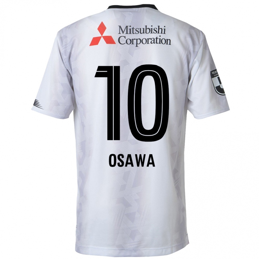 Kids Football Shuzo Osawa #10 White Black Away Jersey 2024/25 T-Shirt Za