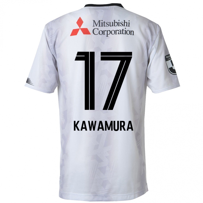 Kids Football Riku Kawamura #17 White Black Away Jersey 2024/25 T-Shirt Za