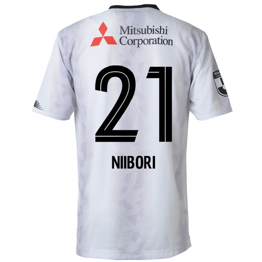 Kids Football Keita Niibori #21 White Black Away Jersey 2024/25 T-Shirt Za