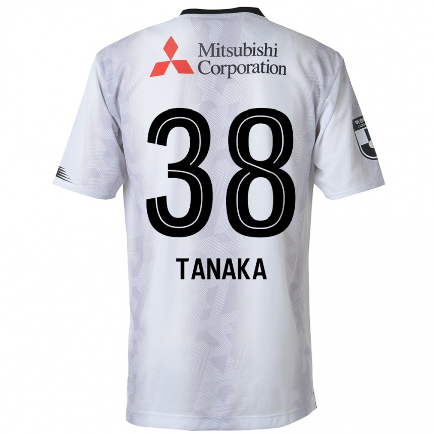 Kids Football Kio Tanaka #38 White Black Away Jersey 2024/25 T-Shirt Za