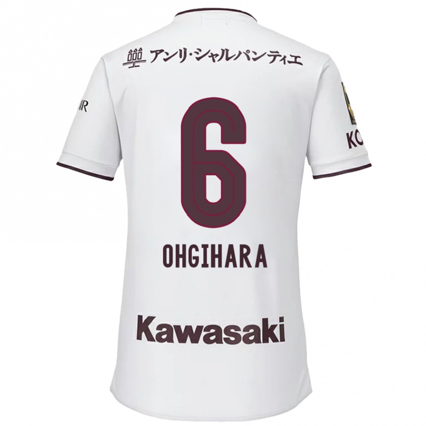 Kids Football Takahiro Ogihara #6 White Red Away Jersey 2024/25 T-Shirt Za