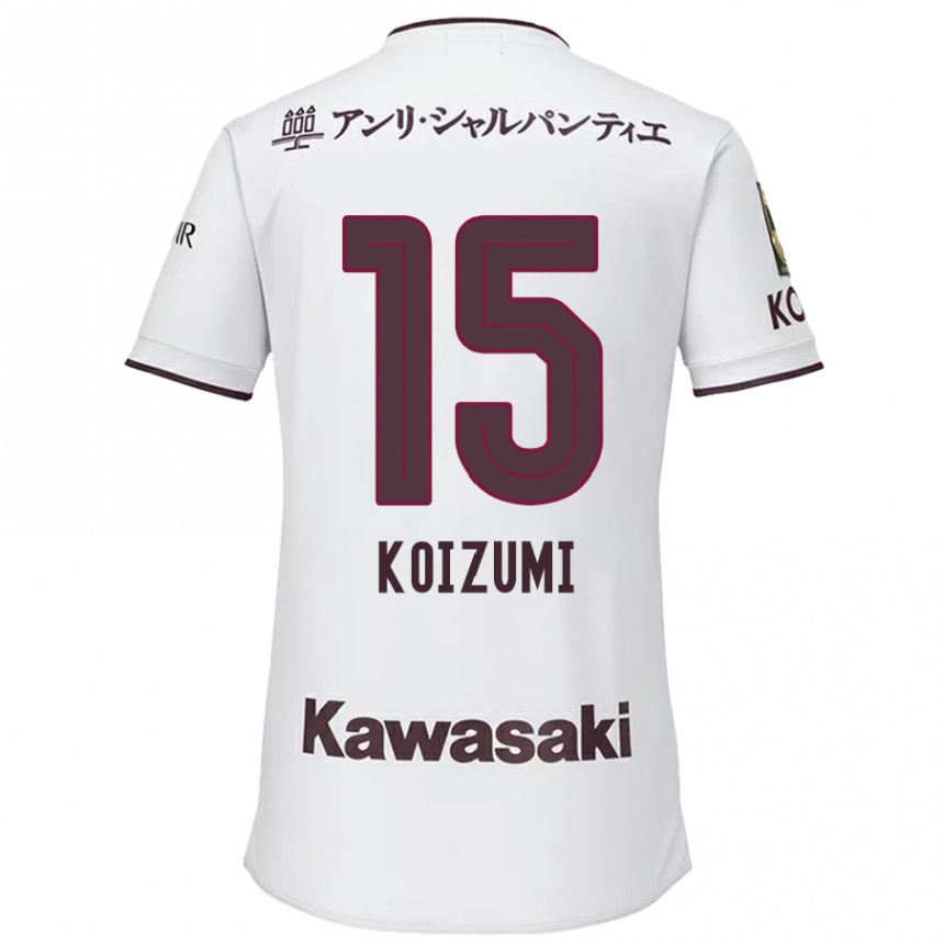 Kids Football Fuga Koizumi #15 White Red Away Jersey 2024/25 T-Shirt Za