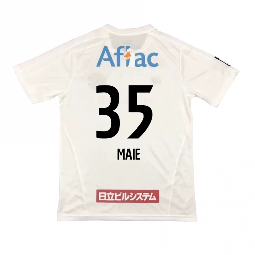 Kids Football Hidetaka Maie #35 White Black Away Jersey 2024/25 T-Shirt Za