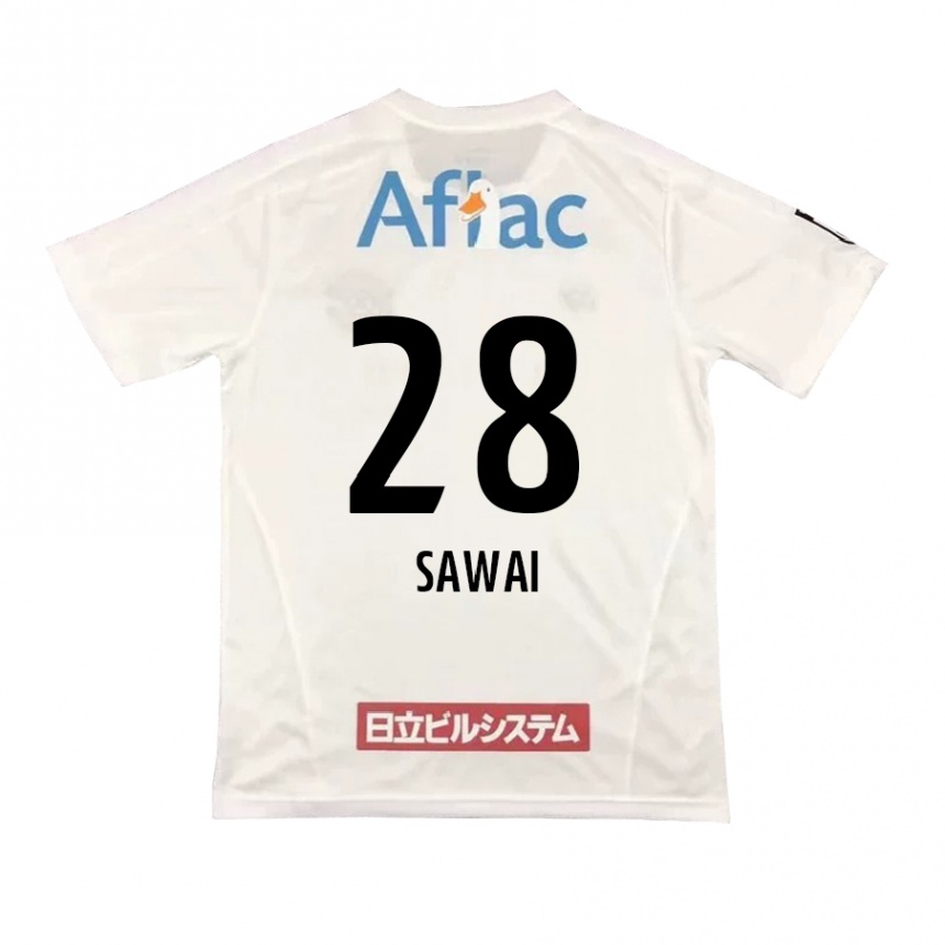 Kids Football Retsu Sawai #28 White Black Away Jersey 2024/25 T-Shirt Za