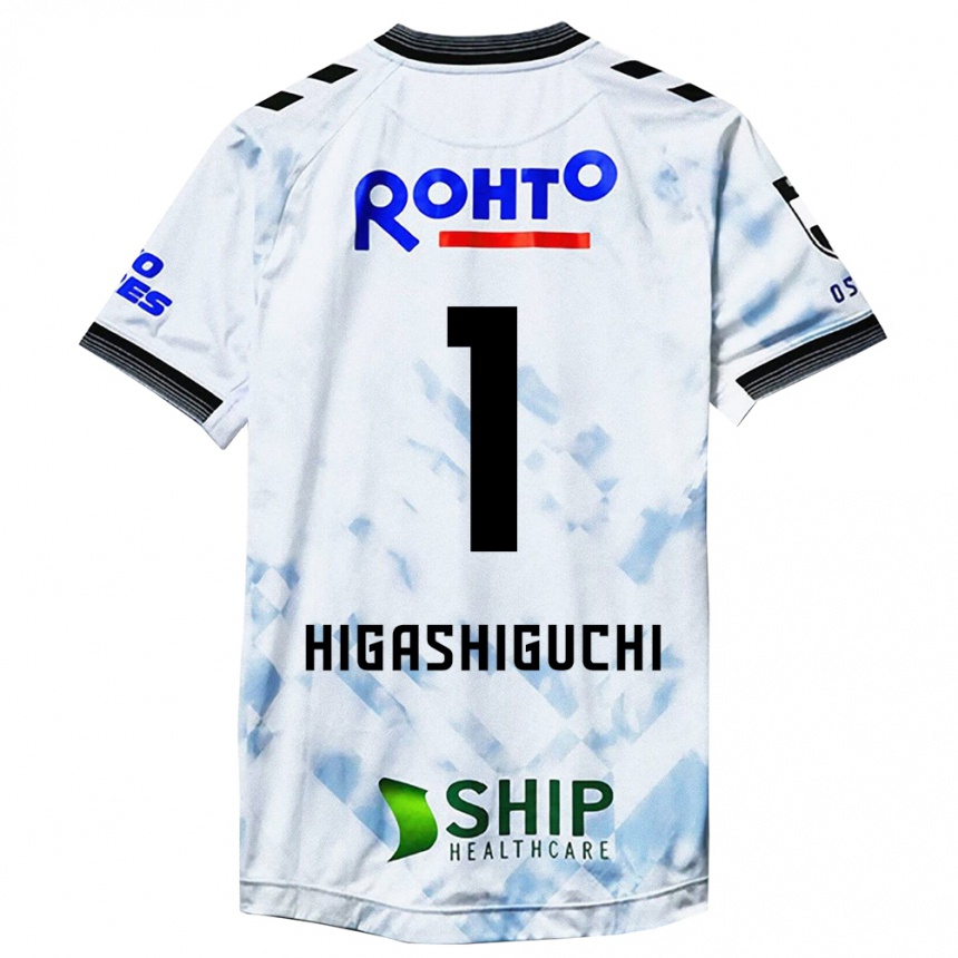 Kids Football Masaaki Higashiguchi #1 White Black Away Jersey 2024/25 T-Shirt Za