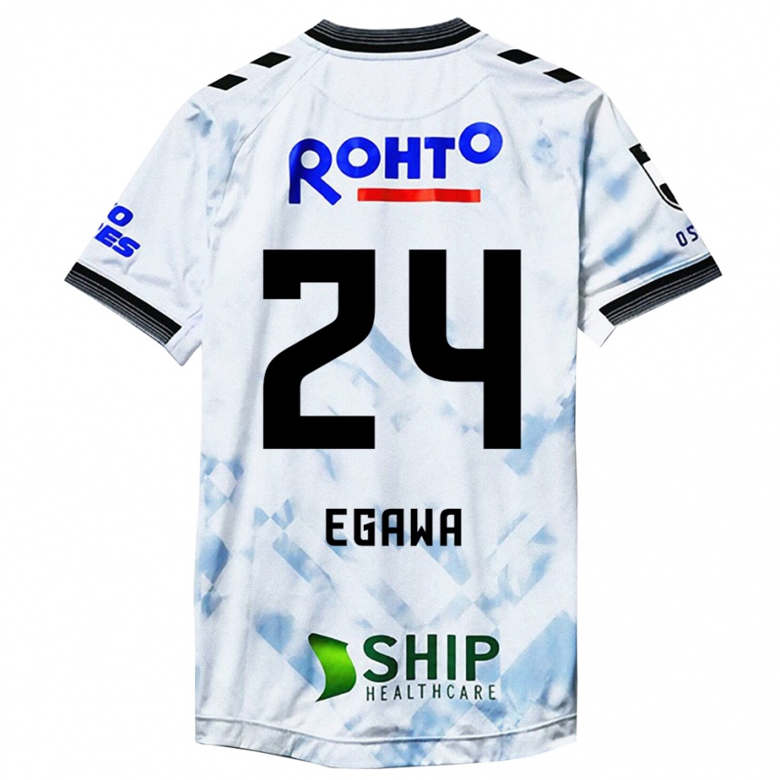 Kids Football Yusei Egawa #24 White Black Away Jersey 2024/25 T-Shirt Za