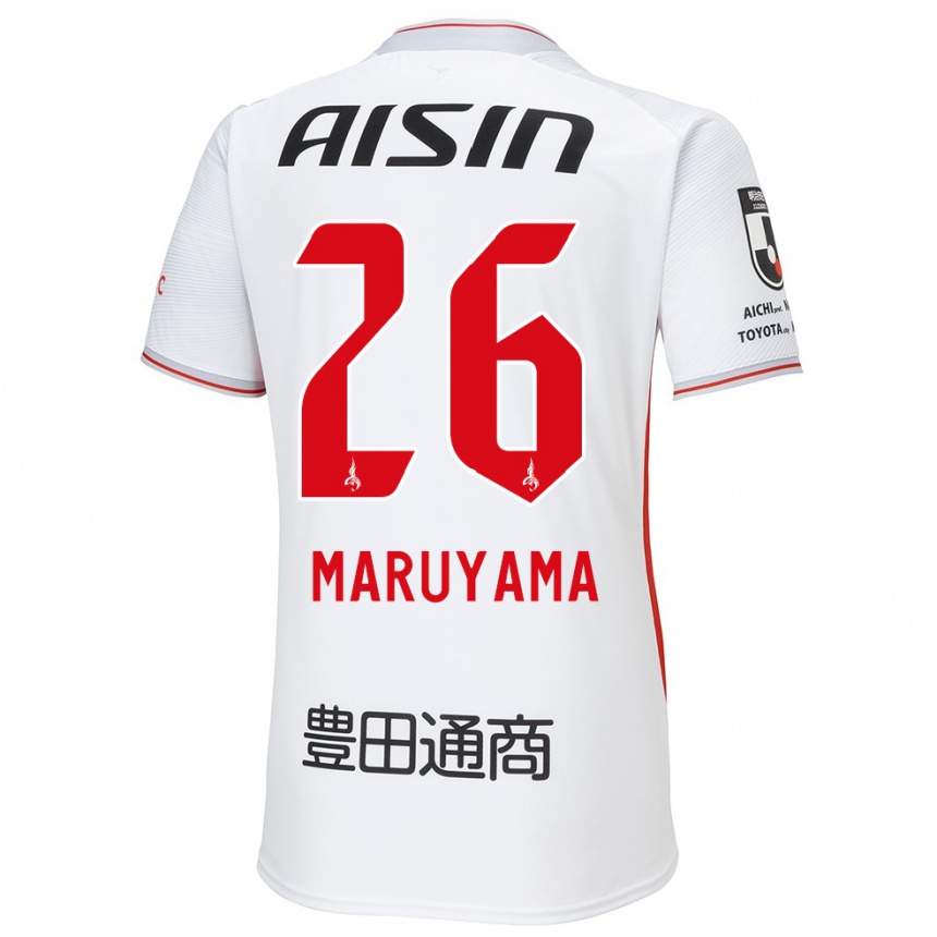 Kids Football Serato Maruyama #26 White Yellow Red Away Jersey 2024/25 T-Shirt Za