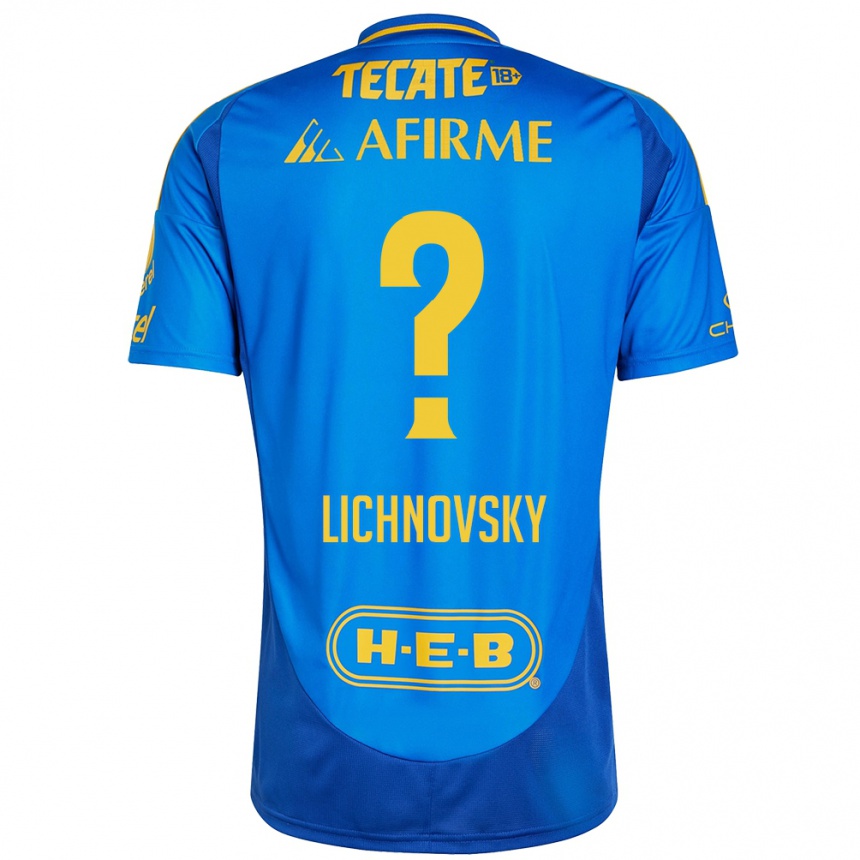 Kids Football Igor Lichnovsky #0 Blue Yellow Away Jersey 2024/25 T-Shirt Za