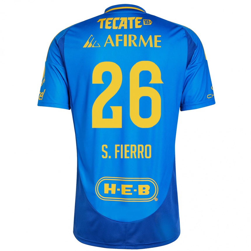 Kids Football Sebastián Fierro #26 Blue Yellow Away Jersey 2024/25 T-Shirt Za