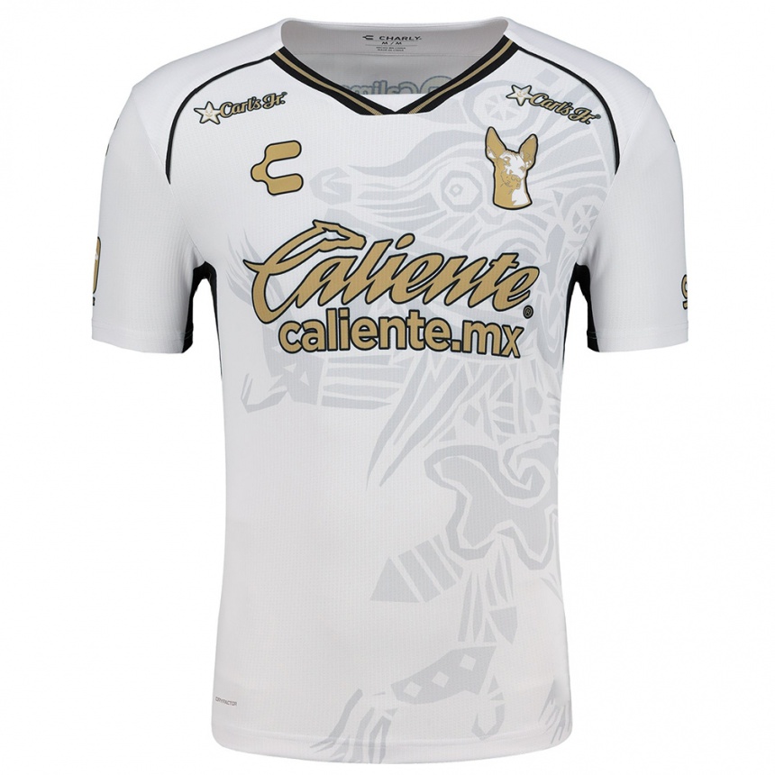 Kids Football Mónica Alvarado #4 White Black Away Jersey 2024/25 T-Shirt Za