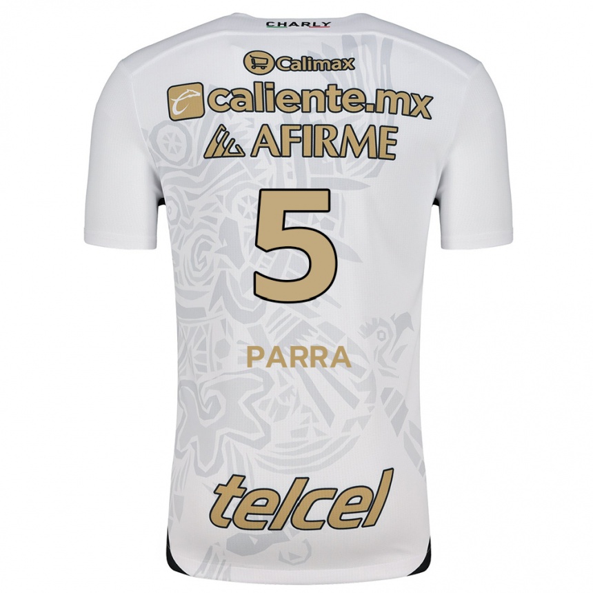 Kids Football Rodrigo Parra #5 White Black Away Jersey 2024/25 T-Shirt Za