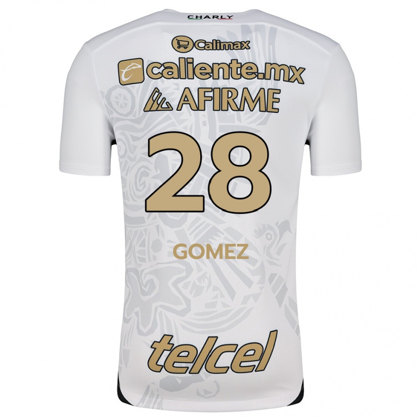 Kids Football Alejandro Gómez #28 White Black Away Jersey 2024/25 T-Shirt Za