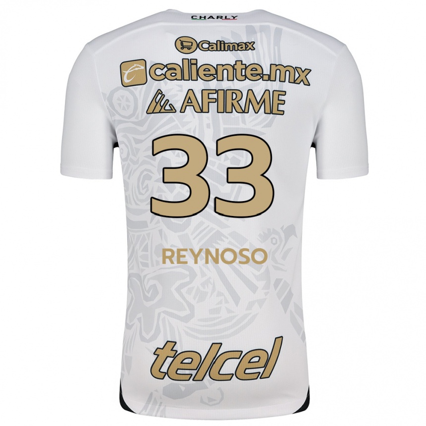 Kids Football Emanuel Reynoso #33 White Black Away Jersey 2024/25 T-Shirt Za