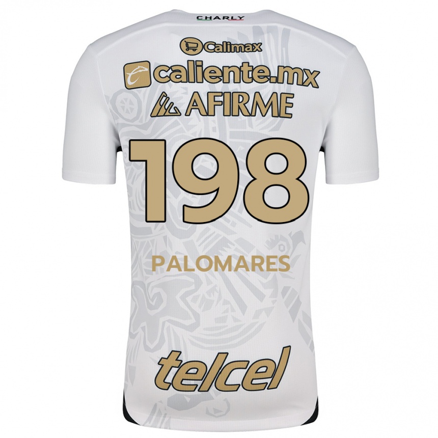 Kids Football Ramón Palomares #198 White Black Away Jersey 2024/25 T-Shirt Za