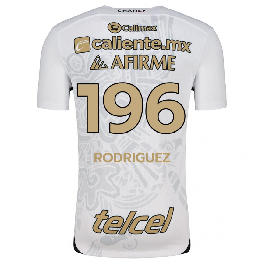 Kids Football Prince Rodríguez #196 White Black Away Jersey 2024/25 T-Shirt Za