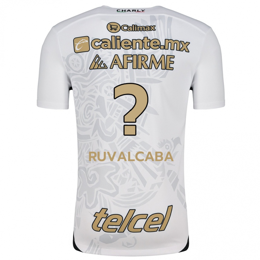 Kids Football Ignacio Ruvalcaba #0 White Black Away Jersey 2024/25 T-Shirt Za