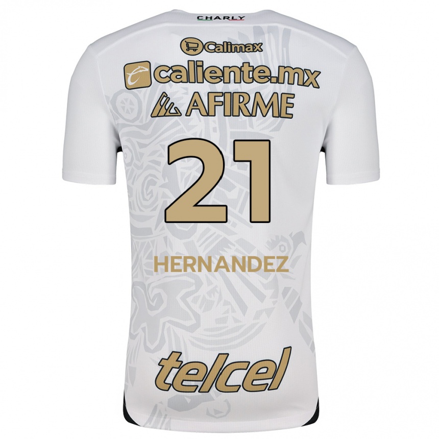 Kids Football Inglis Hernández #21 White Black Away Jersey 2024/25 T-Shirt Za