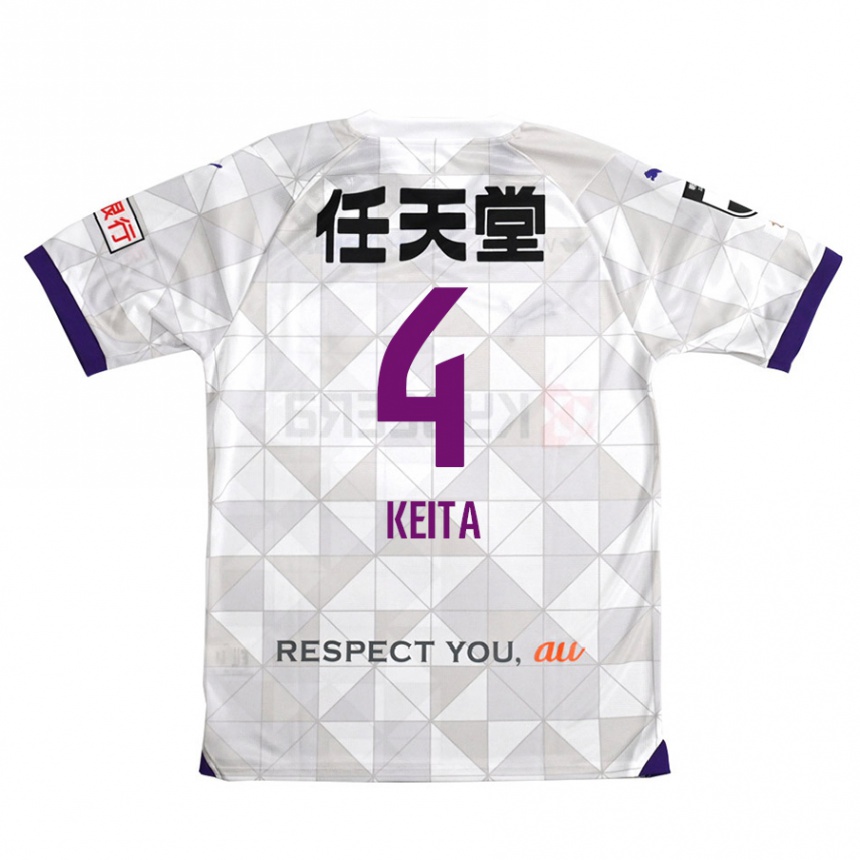 Kids Football Keita Matsuda #4 White Purple Away Jersey 2024/25 T-Shirt Za