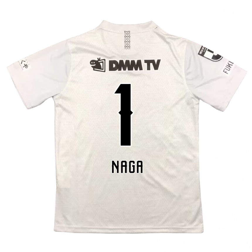 Kids Football Takumi Nagaishi #1 Gray Black Away Jersey 2024/25 T-Shirt Za