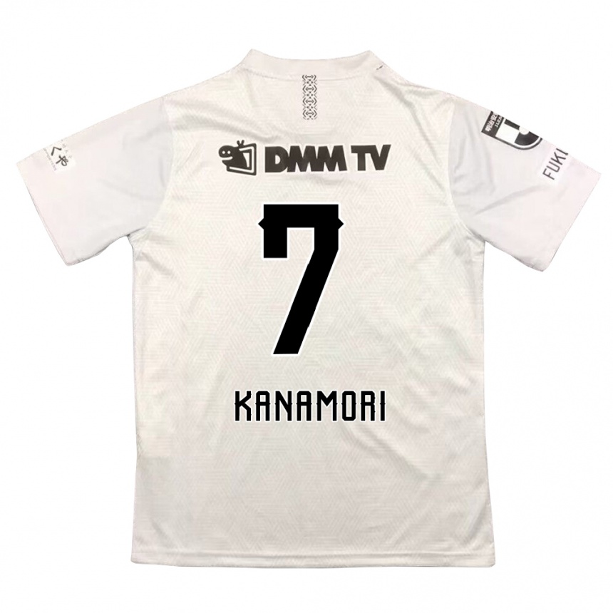 Kids Football Takeshi Kanamori #7 Gray Black Away Jersey 2024/25 T-Shirt Za