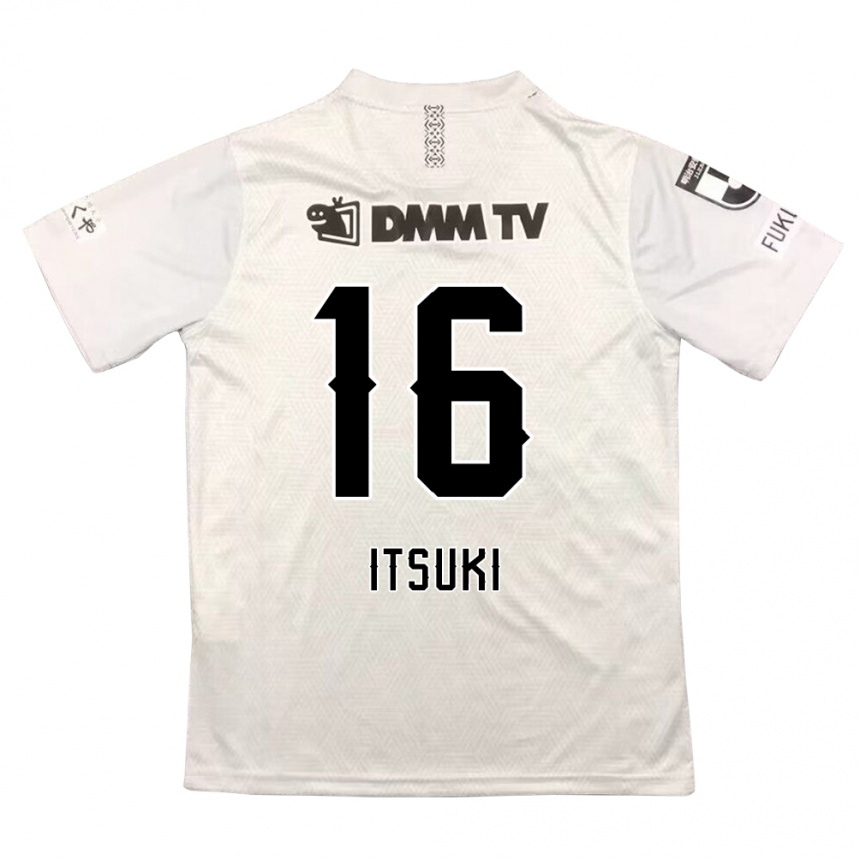 Kids Football Itsuki Oda #16 Gray Black Away Jersey 2024/25 T-Shirt Za